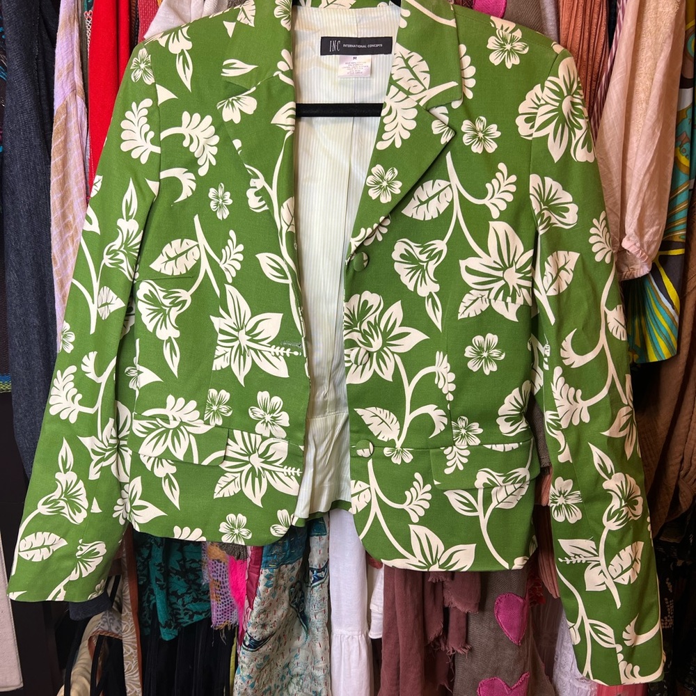 INC International Concepts Floral Blazer New Size Medium